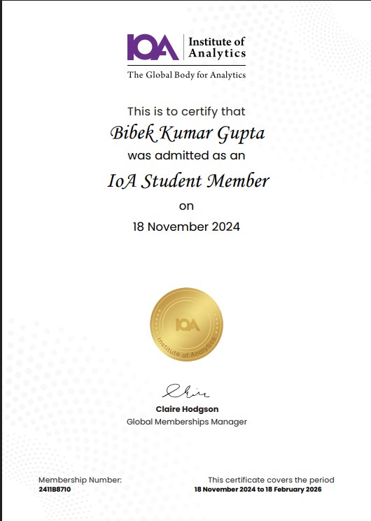 Bibek Kumar Gupta - Full Stack Web Development Certification - React Node.js Django MongoDB